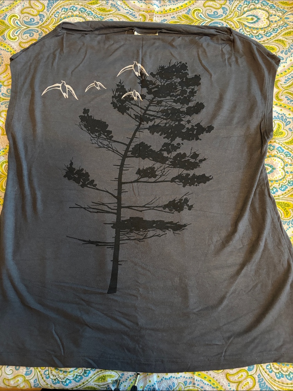 Smoking lily cowl neck T